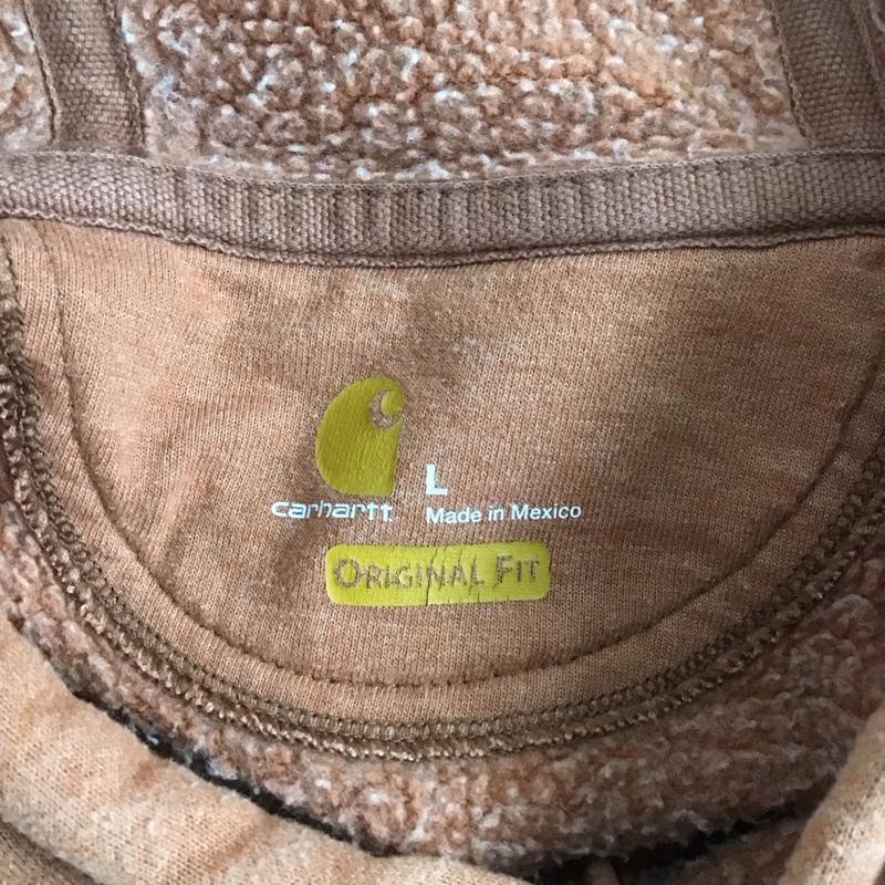 カーハート Carhartt パーカー 長袖 L ロゴ、文字 茶 / ブラウン /  メンズ USED 古着 中古 10124518