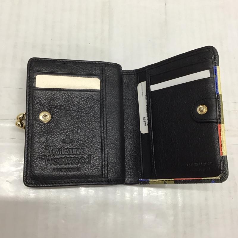 ヴィヴィアンウエストウッド Vivienne Westwood 財布 二つ折り がま口 オーブ 箱有 チェック マルチカラー / マルチカラー /  レディース USED 古着 中古 10120899