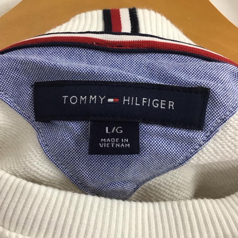 トミーヒルフィガー TOMMY HILFIGER トレーナー 長袖 L ロゴ、文字 X 刺繍 白 / ホワイト /  メンズ USED 古着 中古 10138206