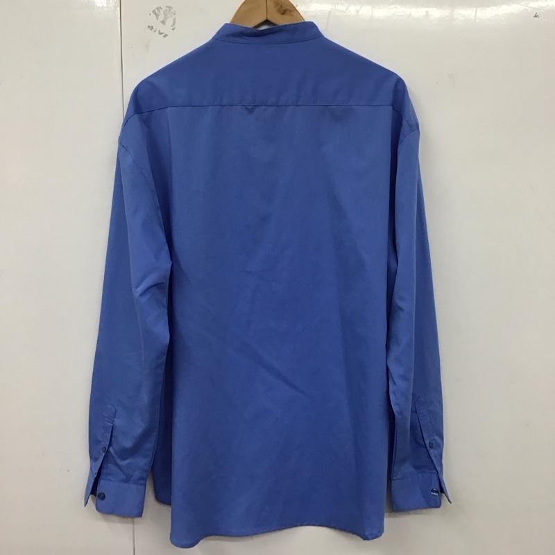 センスオブプレイス SENSEOFPLACE シャツ、ブラウス 長袖 aa04-13c013 バンドカラーシャツ 長袖シャツ ノーカラーシャツ L 無地 青 / ブルー /  メンズ USED 古着 中古 10128678