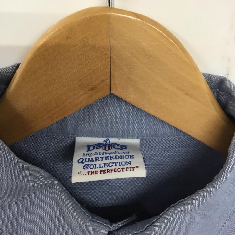 ミリタリー ミリタリー シャツ、ブラウス 長袖 長袖シャツ 無地シャツ カラーシャツ ミリタリーシャツ L ロゴ、文字 水色 / ライトブルー /  メンズ USED 古着 中古 10140670