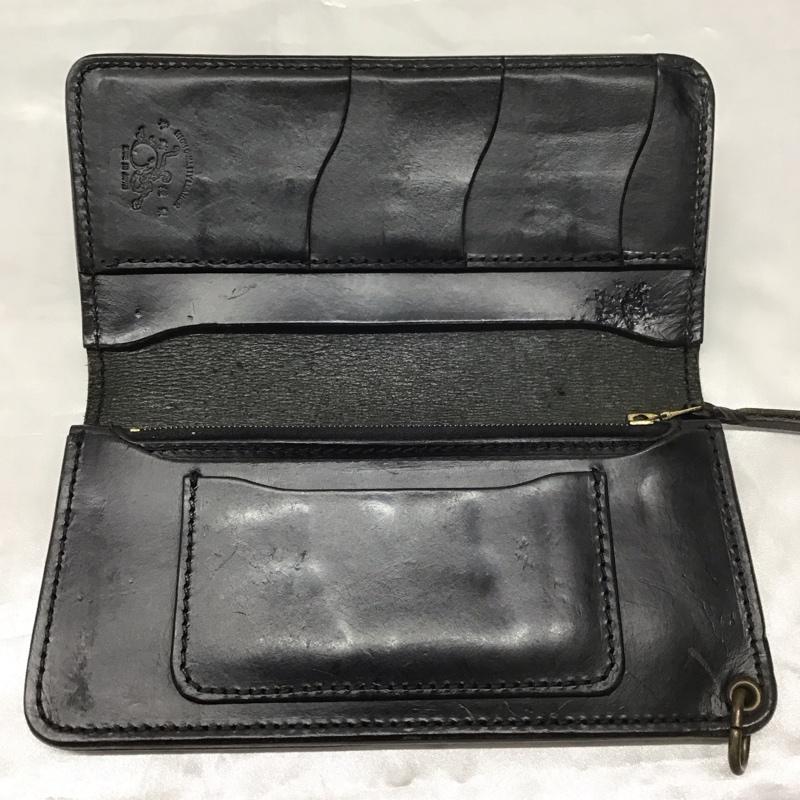 カワタコキンセイ 革蛸謹製 財布 長財布 レザー ワンポイント 黒 / ブラック /  メンズ USED 古着 中古 10110956