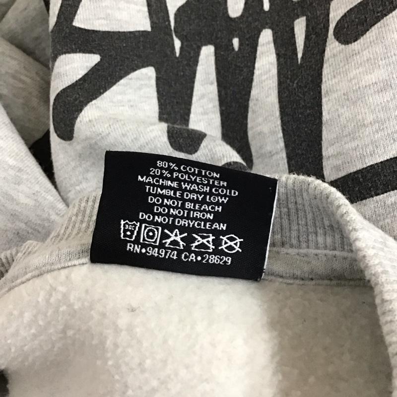 ステューシー STUSSY トレーナー 長袖 長袖トレーナー プリントスウェット クルーネック L ロゴ、文字 灰 / グレー /  メンズ USED 古着 中古 10115928