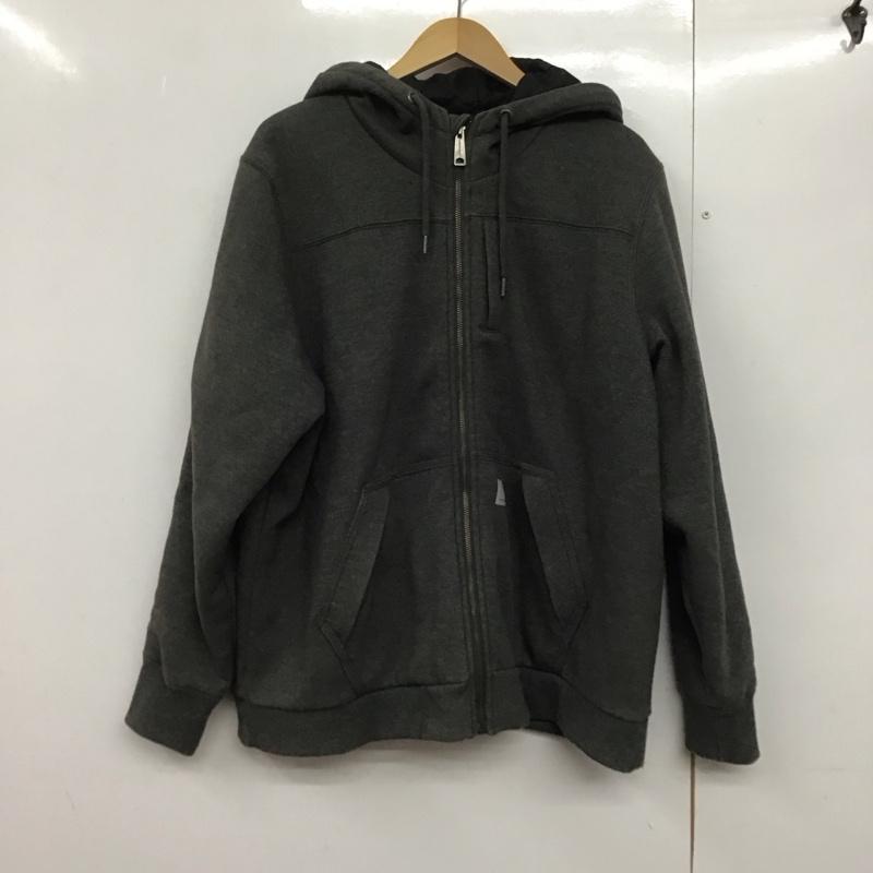 カーハート Carhartt パーカー 長袖 ジップアップパーカー 長袖パーカー カジュアルジャケット スウェット XXL ロゴ、文字 灰 / グレー /  メンズ USED 古着 中古 10143424