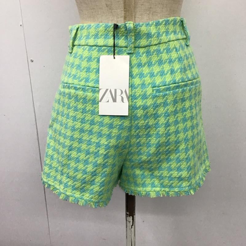 ザラ ZARA パンツ ショートパンツ 4661 500 120 タグ付き XS 千鳥格子 薄緑 / ライトグリーン / X 黄緑 / イエローグリーン /  レディース USED 古着 中古 10120401