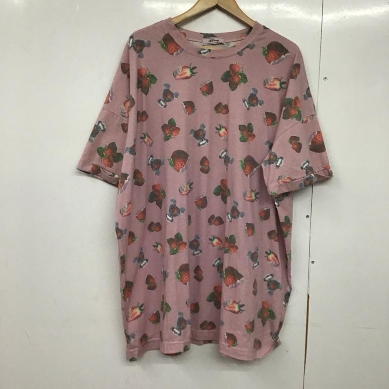 アンクルージュ ANKROUGE ワンピース ミニスカート 半袖ミニスカート クルーネック プリントTシャツ M プリント 桃 / ピンク /  レディース USED 古着 中古 10143734