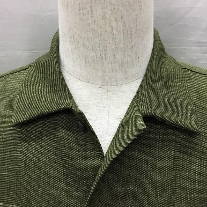 エフエイティー FAT シャツ、ブラウス 半袖 F32010-SH17-AB 半袖シャツ カラーシャツ 半袖カットソー 無地 緑 / グリーン /  メンズ USED 古着 中古 10120262