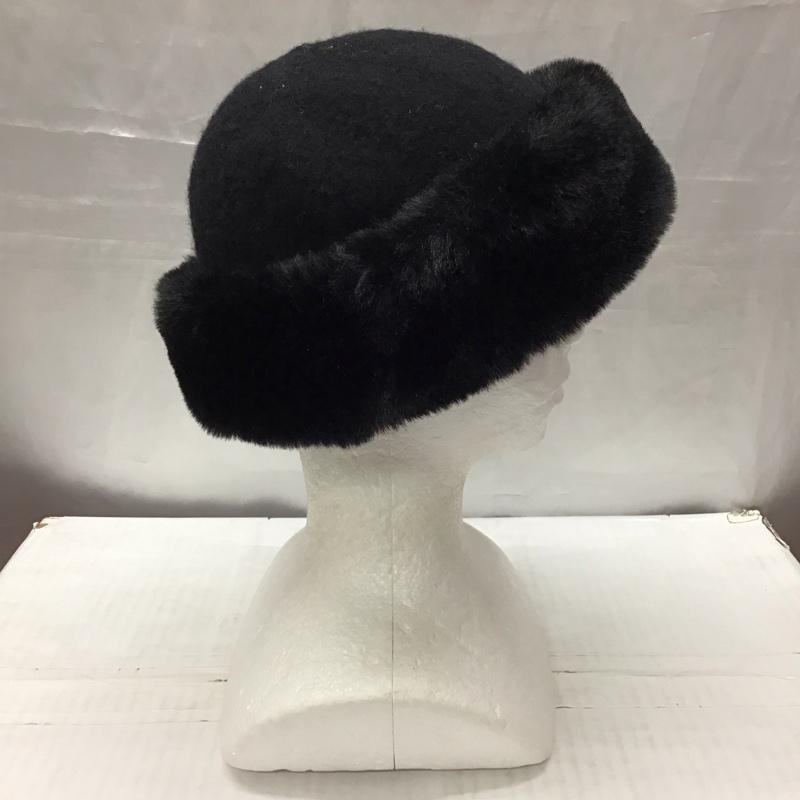 ザラ ZARA 帽子 ハット 0653 261 800 フェイクファー 無地 黒 / ブラック /  レディース USED 古着 中古 10118151