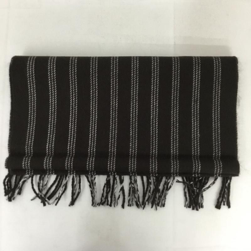 ビームス BEAMS マフラー マフラー フリンジ ストライプ ダークブラウン / ダークブラウン / X 白 / ホワイト /  メンズ USED 古着 中古 10130557