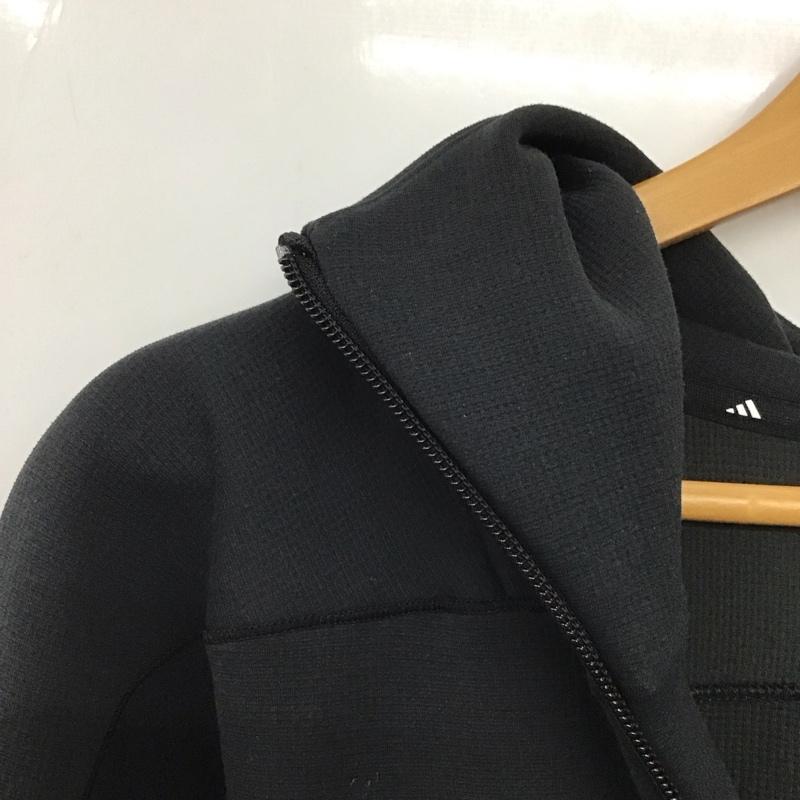 アディダス adidas ジャケット、上着 ジャンパー、ブルゾン ジップアップパーカー 長袖パーカー カジュアルジャケット ロゴ、文字 黒 / ブラック /  メンズ USED 古着 中古 10140117