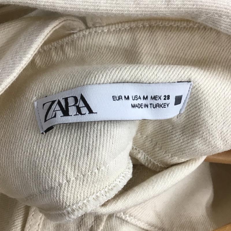 ザラ ZARA ワンピース ロングスカート デニムワンピース ジャンパースカート オールインワン M 無地 アイボリー / アイボリー /  レディース USED 古着 中古 10143722