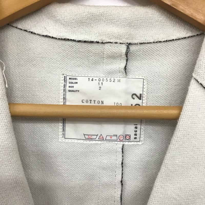 サカイ Sacai ジャケット、上着 ジャケット、ブレザー 長袖ジャケット アウター 前ボタン カラージャケット 2 チェック 白 / ホワイト / X 黒 / ブラック /  メンズ USED 古着 中古 10129294