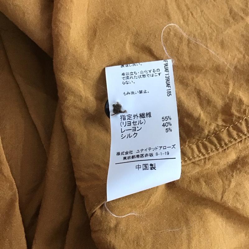 グリーンレーベルリラクシング green label relaxing シャツ、ブラウス 七分袖 3611-105-1183 CB ダブルポケット ルーズVスキッパーブラウス 無地 茶 / ブラウン /  レディース USED 古着 中古 10140703