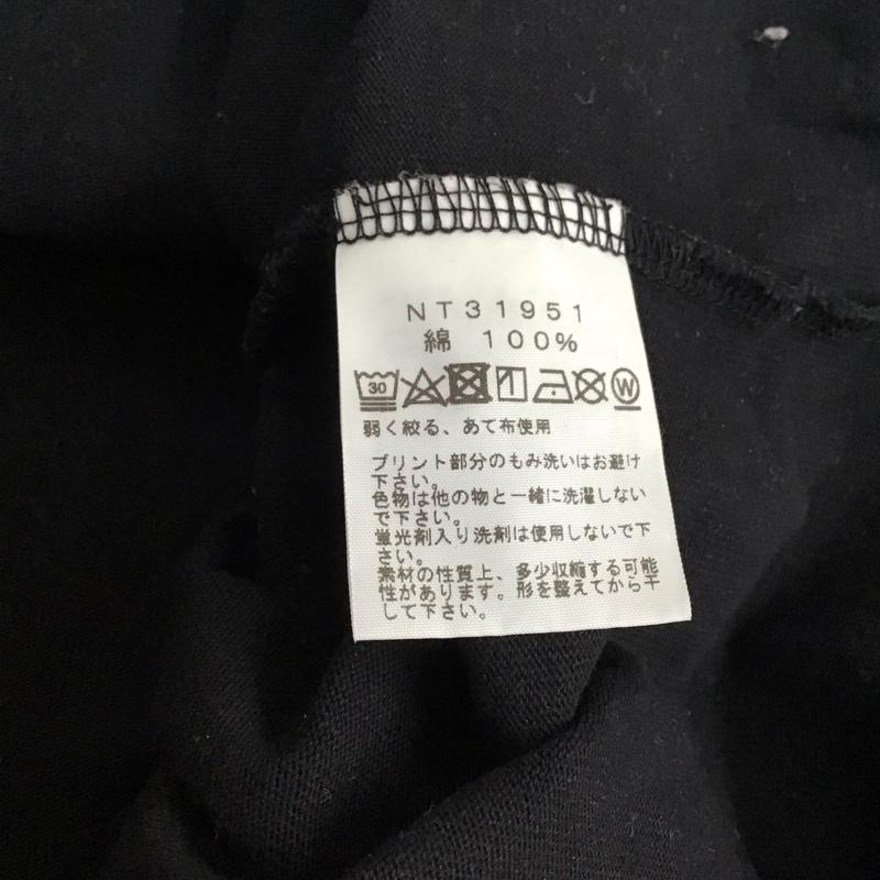ザノースフェイス THE NORTH FACE カットソー 長袖 nt31951 SQUARELOGOSLEEVETEE プリントTシャツ L ロゴ、文字 黒 / ブラック /  メンズ USED 古着 中古 10151345