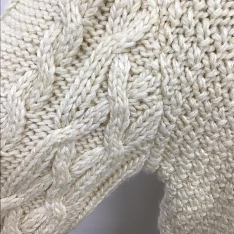 ザラ ZARA ニット、セーター 長袖 6771 313 712 ローゲージ XL  アイボリー / アイボリー / X 黒 / ブラック /  レディース USED 古着 中古 10119609