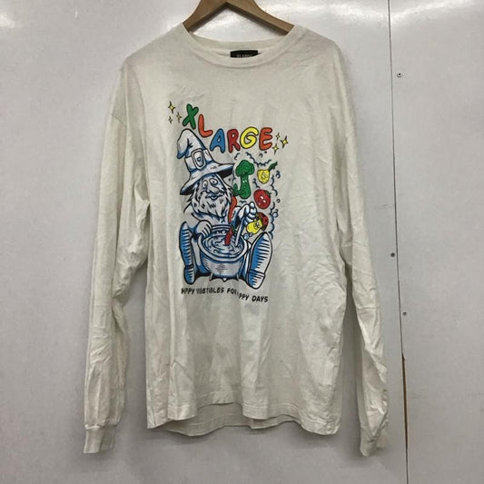 エクストララージ XLARGE カットソー 長袖 長袖カットソー プリントカットソー クルーネック XL プリント 白 / ホワイト /  メンズ USED 古着 中古 10148514