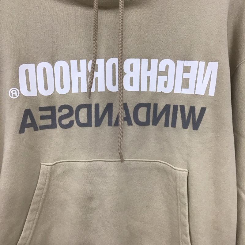 ウィンダンシー WIND AND SEA パーカー 長袖 211elwsn-csm01s NEIGHBORHOOD 21SS ロゴプリントプルオーバースウェットパーカー S ロゴ、文字 ベージュ / ベージュ /  メンズ USED 古着 中古 10148754
