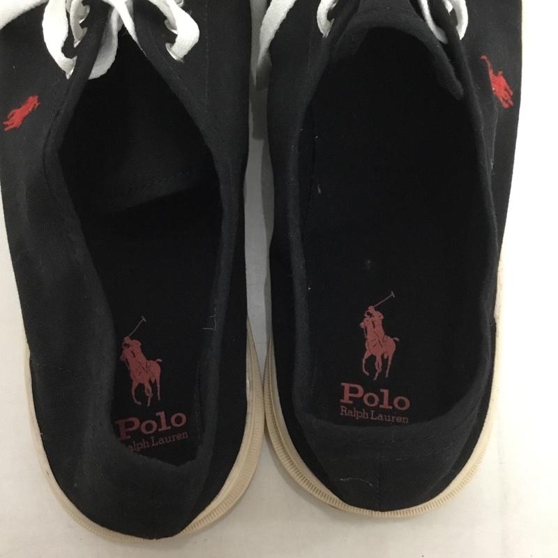 ポロラルフローレン POLO RALPH LAUREN スニーカー スニーカー 40616 J22 ローカット US9 US：9 ワンポイント 黒 / ブラック /  メンズ USED 古着 中古 10131025