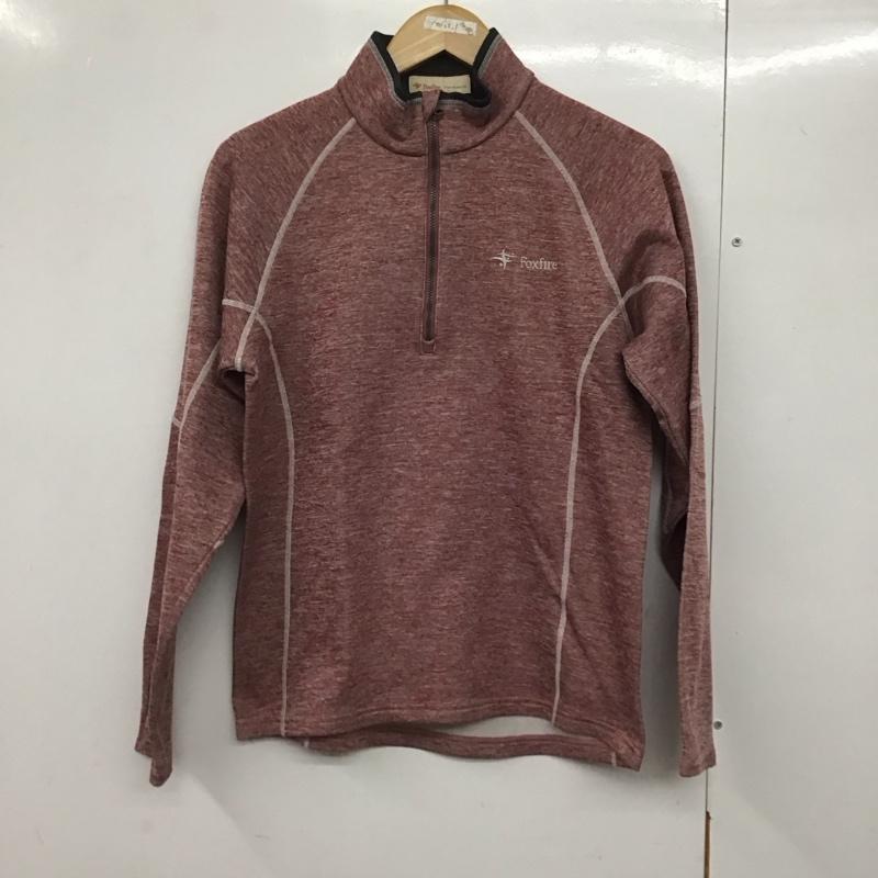 フォックスファイヤー FOXFIRE カットソー 長袖 長袖カットソー ジップアップネックカットソー S ロゴ、文字 赤 / レッド /  メンズ USED 古着 中古 10141352