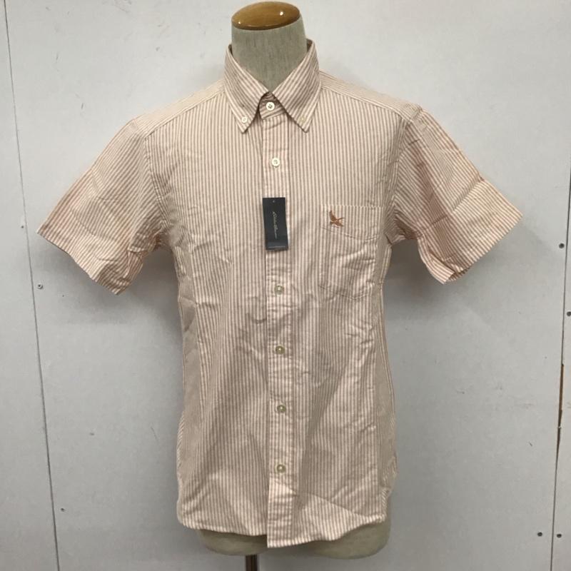 エディーバウアー Eddie Bauer シャツ、ブラウス 半袖 半袖シャツ カラーシャツ カジュアルシャツ ストライプシャツ S ストライプ 橙 / オレンジ /  メンズ USED 古着 中古 10111126