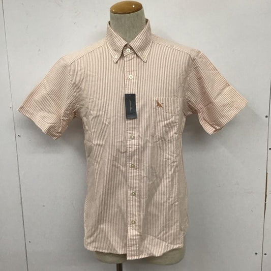 エディーバウアー Eddie Bauer シャツ、ブラウス 半袖 半袖シャツ カラーシャツ カジュアルシャツ ストライプシャツ S ストライプ 橙 / オレンジ /  メンズ USED 古着 中古 10111126