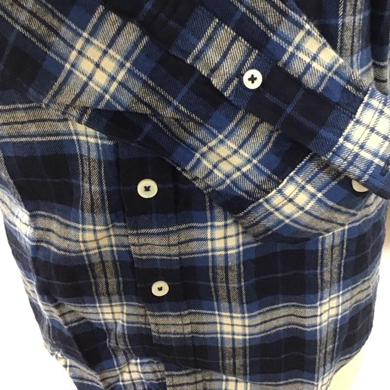 アーバンリサーチ URBAN RESEARCH シャツ、ブラウス 長袖 WH56-13Y023 ボタンダウン 38 チェック 紺 / ネイビー / X 青 / ブルー / X 白 / ホワイト /  メンズ USED 古着 中古 10111258