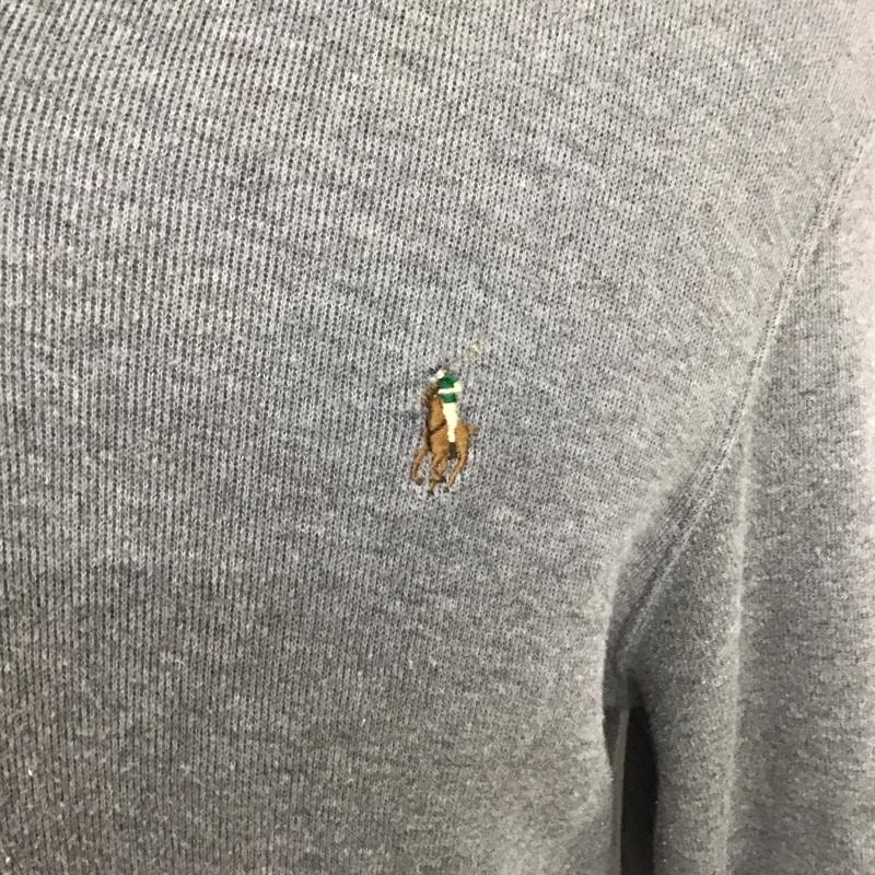 ポロラルフローレン POLO RALPH LAUREN カットソー 長袖 長袖カットソー ジップアップネックカットソー ロングスリーブカットソー M ロゴ、文字 灰 / グレー /  メンズ USED 古着 中古 10123892