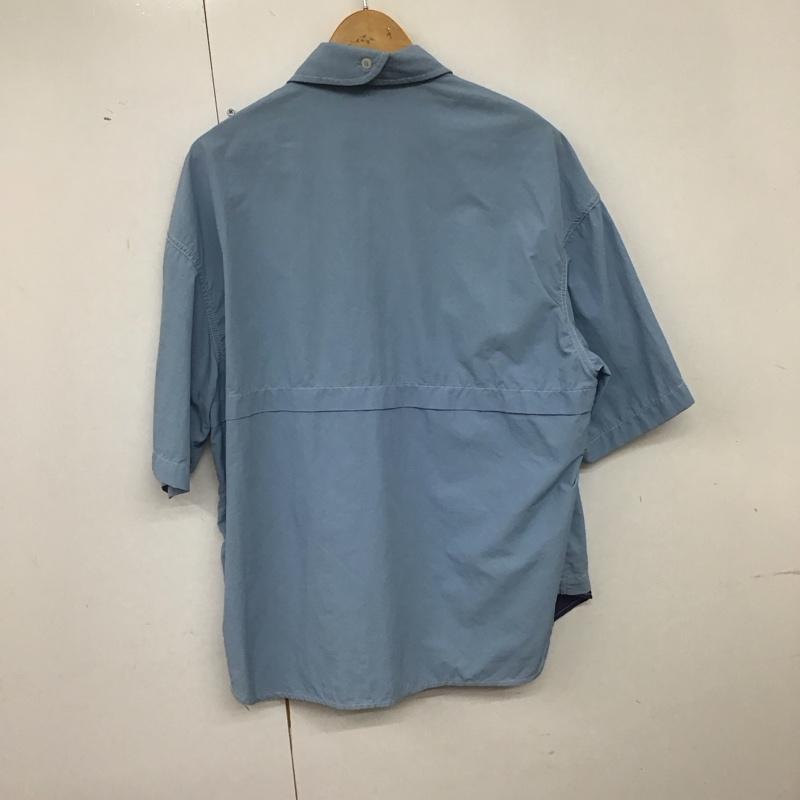 アディダス adidas シャツ、ブラウス 半袖 半袖シャツ 刺繍シャツ ポケットシャツ ロゴ、文字 インディゴ / インディゴ /  メンズ USED 古着 中古 10140129