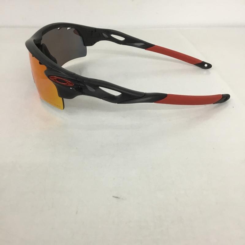 オークリー OAKLEY めがね・サングラス サングラス OO9181-23 131 RADARLOCK ミラーレンズ スポーツサングラス 箱有 ロゴ、文字 黒 / ブラック / X 赤 / レッド /  メンズ USED 古着 中古 10126879