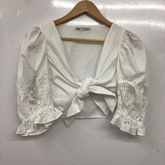 ザラ ZARA シャツ、ブラウス 半袖 S 無地 白 / ホワイト /  レディース USED 古着 中古 10136626
