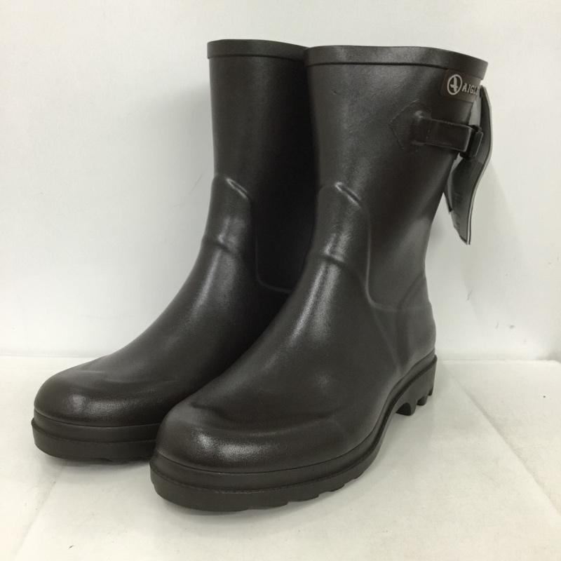 エーグル AIGLE 長靴、レインシューズ 長靴、レインシューズ ZZH8515 ICARE RUBBER BOOTS ラバーブーツタグ付き 41 ロゴ、文字 茶 / ブラウン /  メンズ USED 古着 中古 10135760