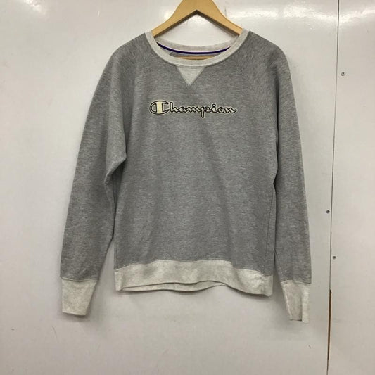 チャンピオン Champion トレーナー 長袖 長袖トレーナー スウェット クルーネック プルオーバー M ロゴ、文字 灰 / グレー /  メンズ USED 古着 中古 10136648