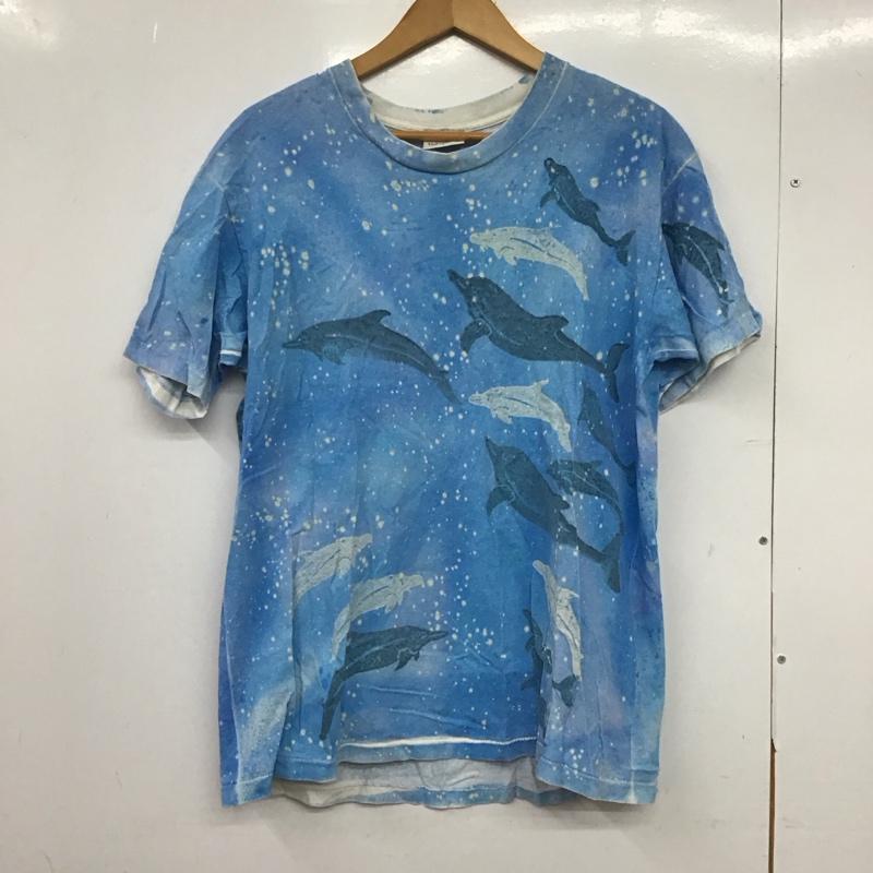 古着 USED Tシャツ 半袖 半袖カットソー プリントTシャツ クルーネックカットソー L プリント 水色 / ライトブルー /  メンズ USED 古着 中古 10147385