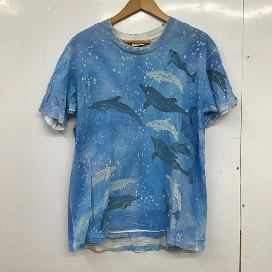 古着 USED Tシャツ 半袖 半袖カットソー プリントTシャツ クルーネックカットソー L プリント 水色 / ライトブルー /  メンズ USED 古着 中古 10147385