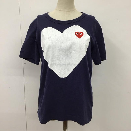 プレイコムデギャルソン PLAY COMME des GARCONS Tシャツ 半袖 az-t183 半袖カットソー プリントTシャツ L プリント 紺 / ネイビー /  レディース USED 古着 中古 10114671