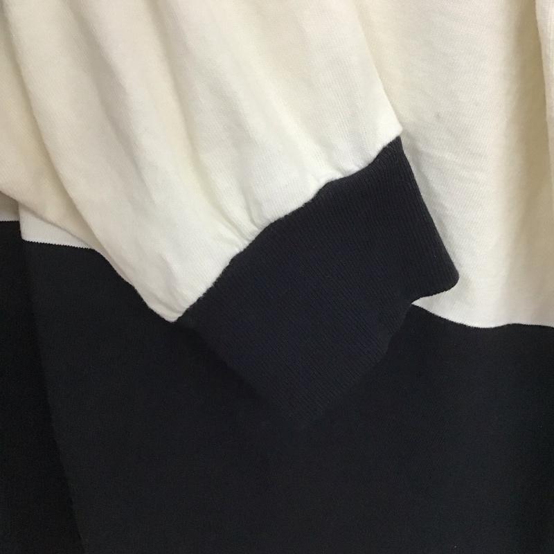 ジーナシス JEANASIS Tシャツ 長袖 FREE ボーダー柄 白 / ホワイト / X 黒 / ブラック /  レディース USED 古着 中古 10149363