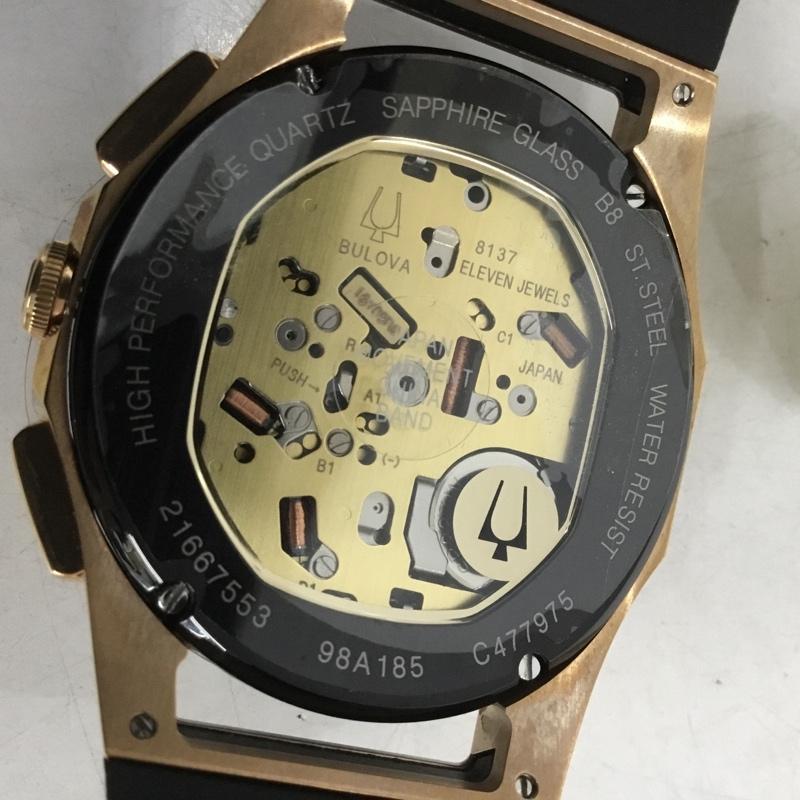 ブローバ BULOVA 腕時計 アナログ（クォーツ式） 98A185 CURV カーブ 箱有 ロゴ、文字 黒 / ブラック /  メンズ USED 古着 中古 10133874