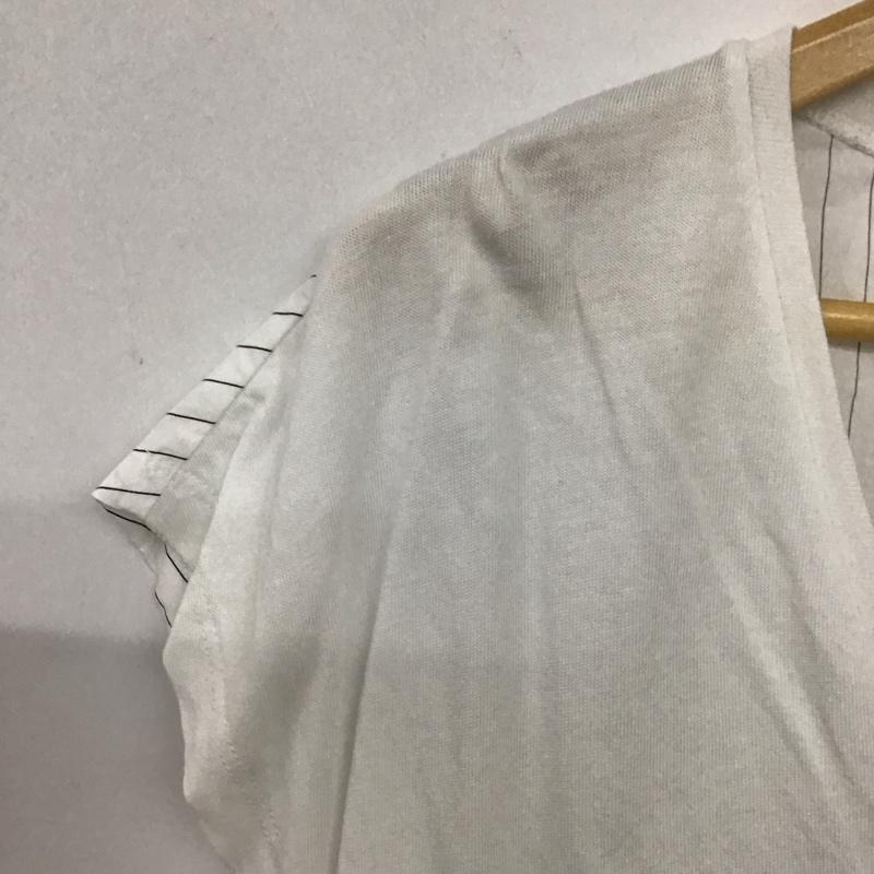 ザラ ZARA カットソー 半袖 S 無地 X ストライプ 白 / ホワイト /  レディース USED 古着 中古 10140395