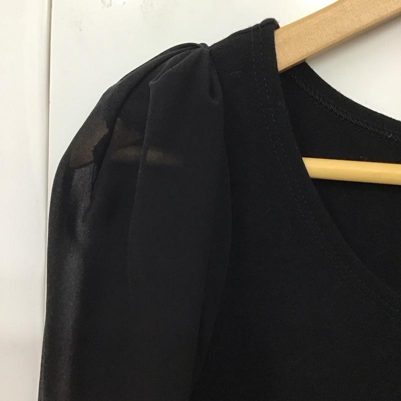 ザラベーシック ZARA BASIC ワンピース ひざ丈スカート M 無地 黒 / ブラック /  レディース USED 古着 中古 10131569