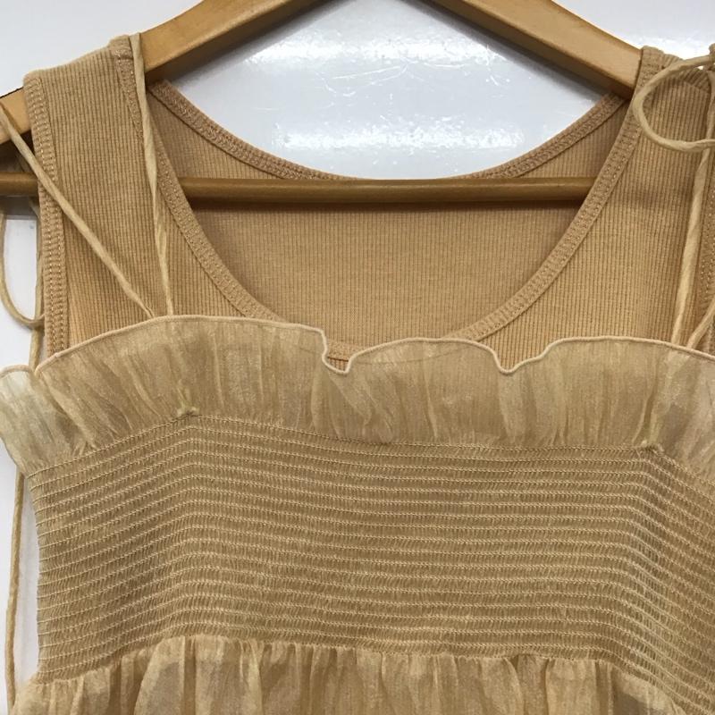 カスタネ Kastane ワンピース ロングスカート KA4F049 シアーシャーリングワンピースSET タンクトップ FREE 無地 橙 / オレンジ /  レディース USED 古着 中古 10142271