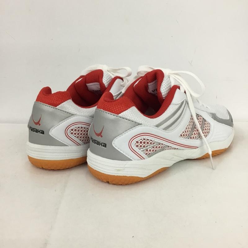 ヤサカ YASAKA スニーカー スニーカー E-200 ジェット インパクト 卓球シューズ 24cm 箱有 24.0cm ロゴ、文字 白 / ホワイト / X 赤 / レッド /  レディース USED 古着 中古 10147915