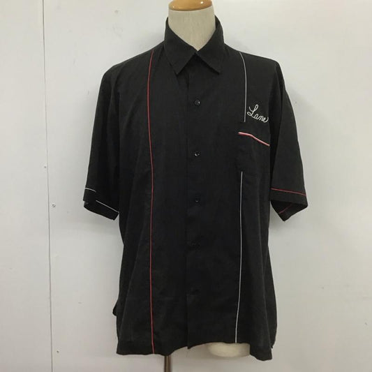 キングルイ King Louie シャツ、ブラウス 半袖 半袖シャツ カラーシャツ 半袖カットソー ボーリングシャツ 古着 80s L ロゴ、文字 黒 / ブラック /  メンズ USED 古着 中古 10106834
