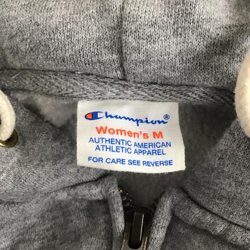チャンピオン Champion パーカー 長袖 CW-E134 裏起毛 フルジップ M ワンポイント 灰 / グレー /  レディース USED 古着 中古 10109645