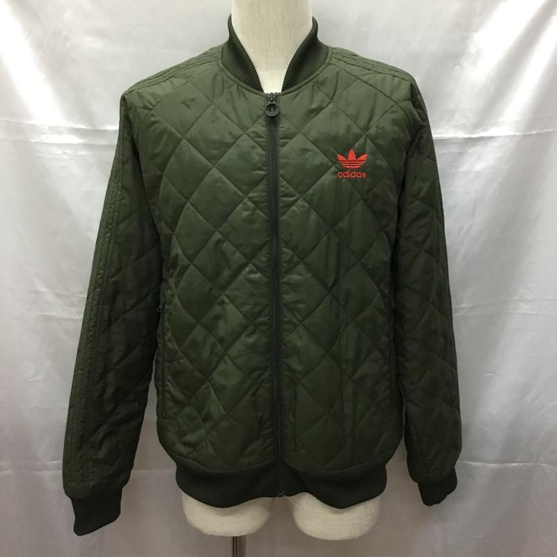 アディダスオリジナルス adidas originals ジャケット、上着 ジャケット、ブレザー ジップアップジャケット ジャンパー ジャケット カジュアルジャケット アウター ロゴ、文字 カーキ / カーキ /  メンズ USED 古着 中古 10109352