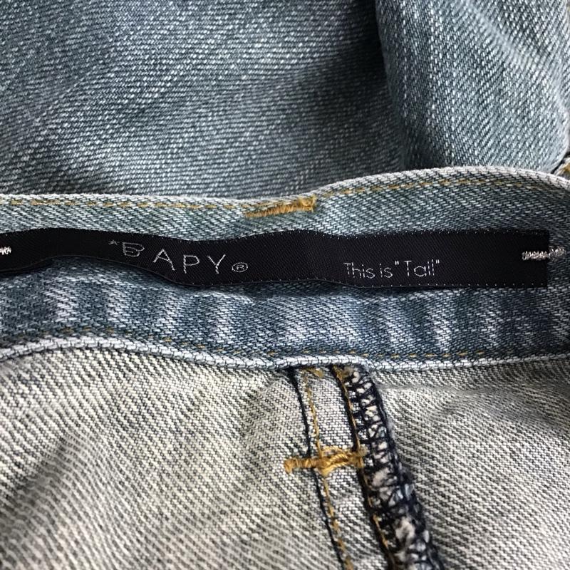 ベイピー BAPY スカート ミニスカート デニムスカート ミニスカート カジュアルスカート プリント インディゴ / インディゴ /  レディース USED 古着 中古 10115187