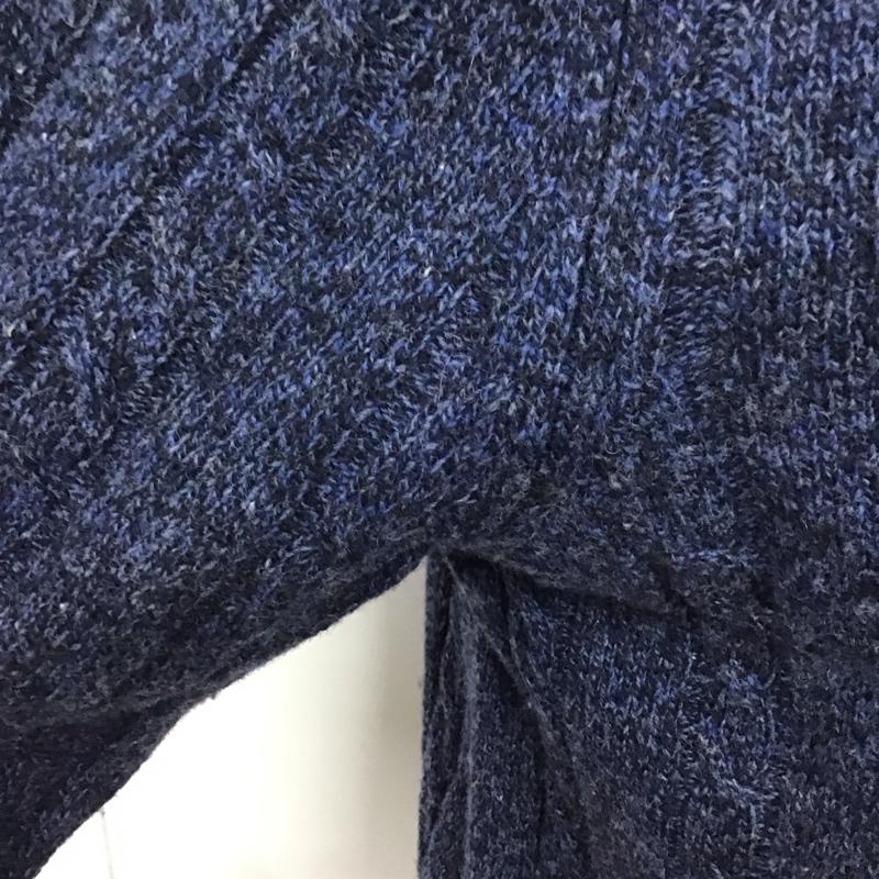 ブルックスブラザーズ BROOKS BROTHERS ニット、セーター 長袖 長袖ニット 長袖カットソー リブニット セーター ジップアップネック M 総柄 紺 / ネイビー /  メンズ USED 古着 中古 10111127