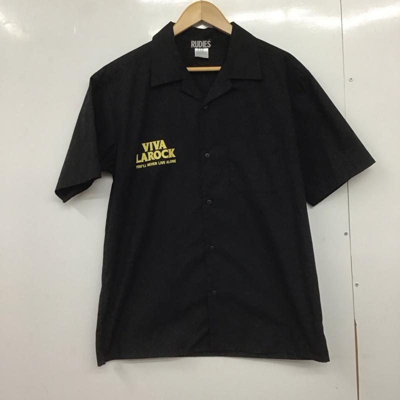 ルーディーズ RUDIES シャツ、ブラウス 半袖 半袖シャツ ボーリングシャツ ポケットシャツ L ロゴ、文字 黒 / ブラック /  メンズ USED 古着 中古 10148915