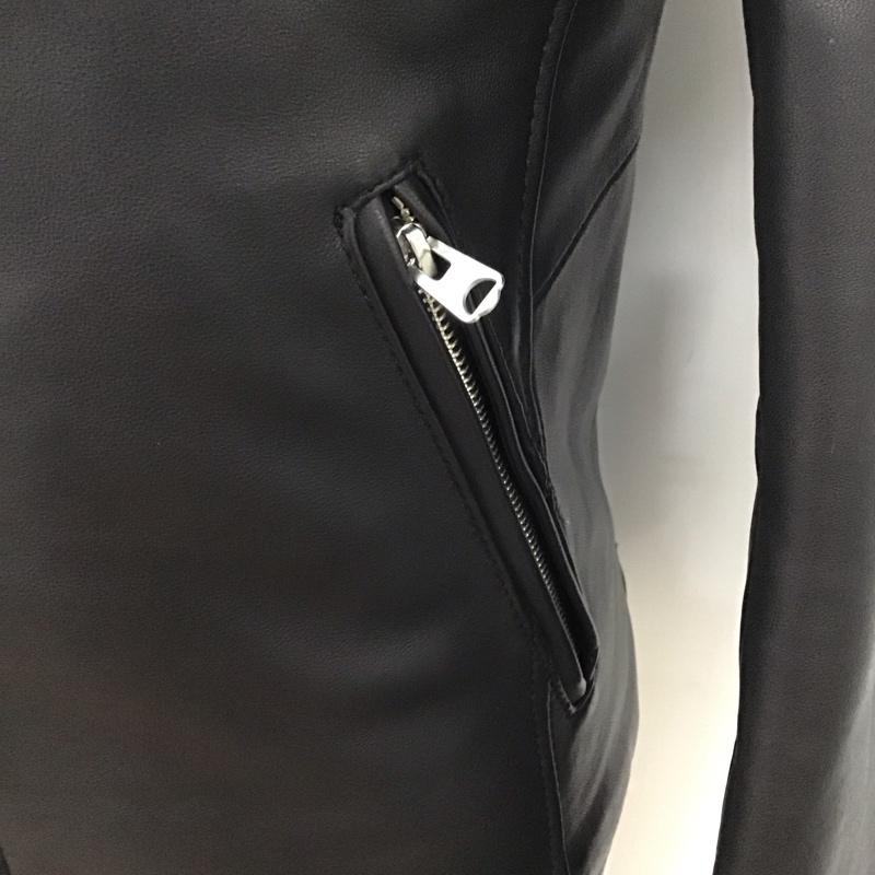 コレクティブ collective. ジャケット、上着 レザージャケット M0873LJM201 シングルライダースジャケット 羊革 M 無地 黒 / ブラック /  メンズ USED 古着 中古 10123667