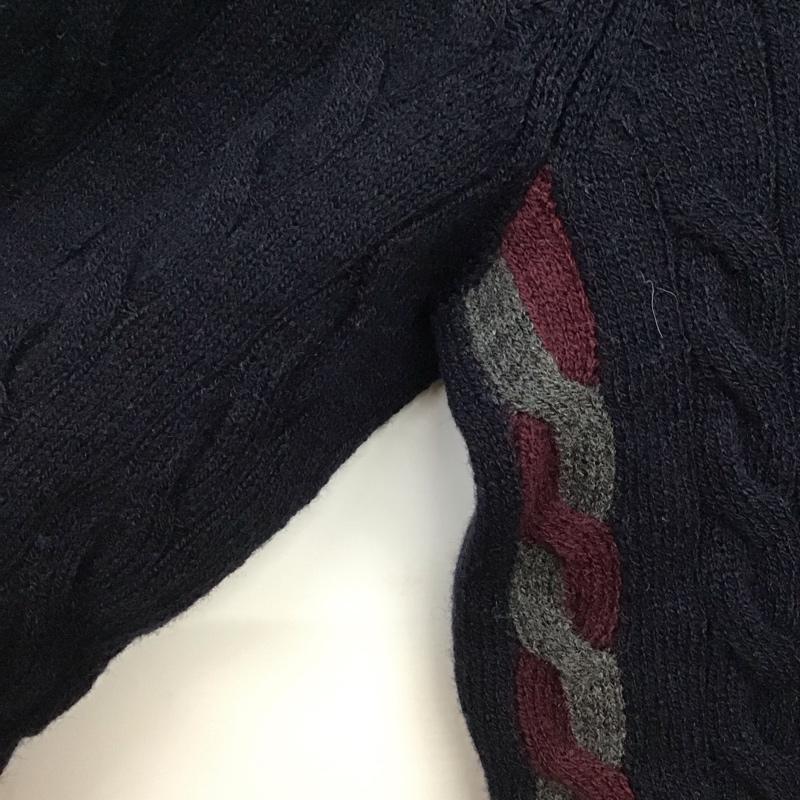 フレッドペリー FRED PERRY ニット、セーター 長袖 長袖ニットカットソー クルーネック セーター S ロゴ、文字 紺 / ネイビー /  メンズ USED 古着 中古 10140910