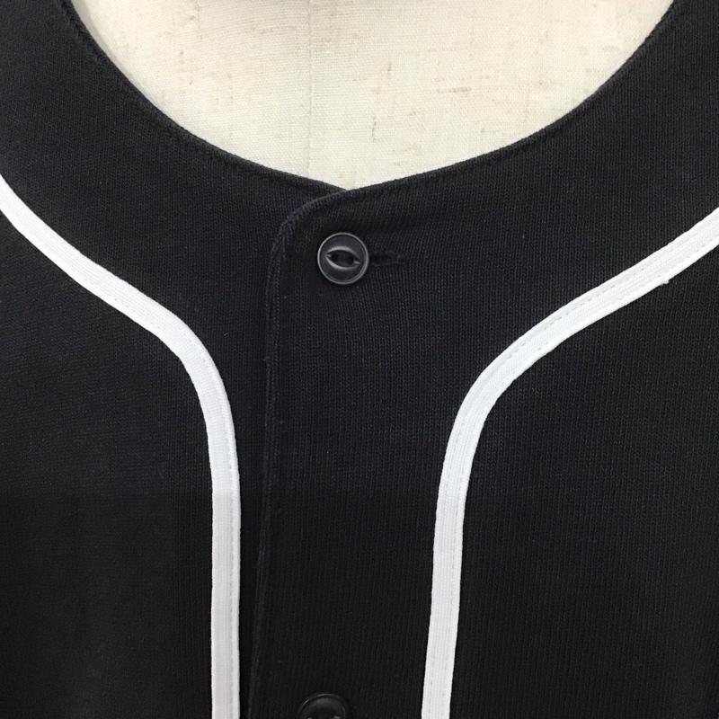 チャンピオン Champion シャツ、ブラウス 長袖 c3-u414 長袖シャツ 前開き ノーカラーシャツ XL ロゴ、文字 黒 / ブラック /  メンズ USED 古着 中古 10123867